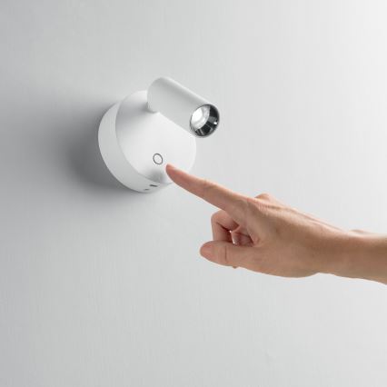 Ideal Lux - LED-himennettävä kosketusohjattu seinäspotti ELF LED/3W/230V CRI 95 valkoinen