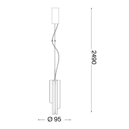 Ideal Lux - LED-himmennettävä riippuvalaisin vaijerilla DORICA 3xLED/9W/230V CRI 90 halkaisija 9,5 cm messinki