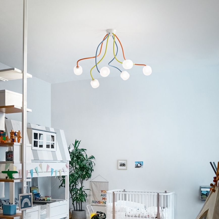 Ideal Lux - LED Joustava kiinteä kattokruunu OCTOPUS 6xG9/3W/230V värikäs