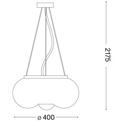 Ideal Lux - LED-kattokruunu johdossa ARIZONA 3xGX53/9W/230V halkaisija 40 cm valkoinen