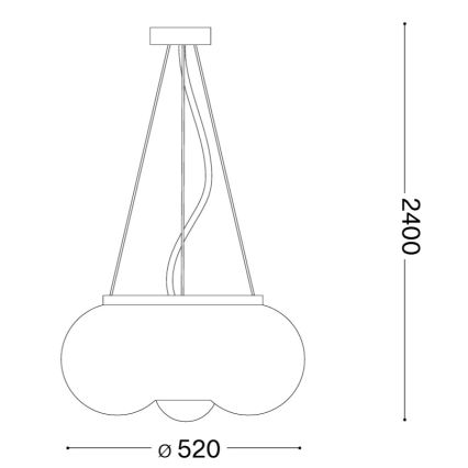 Ideal Lux - LED-kattokruunu johdossa ARIZONA 5xGX53/9W/230V halkaisija 52 cm valkoinen