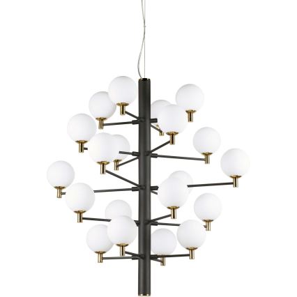 Ideal Lux - LED-kattokruunu johdossa COPERNICO 20xG9/3W/230V halkaisija 86 cm musta