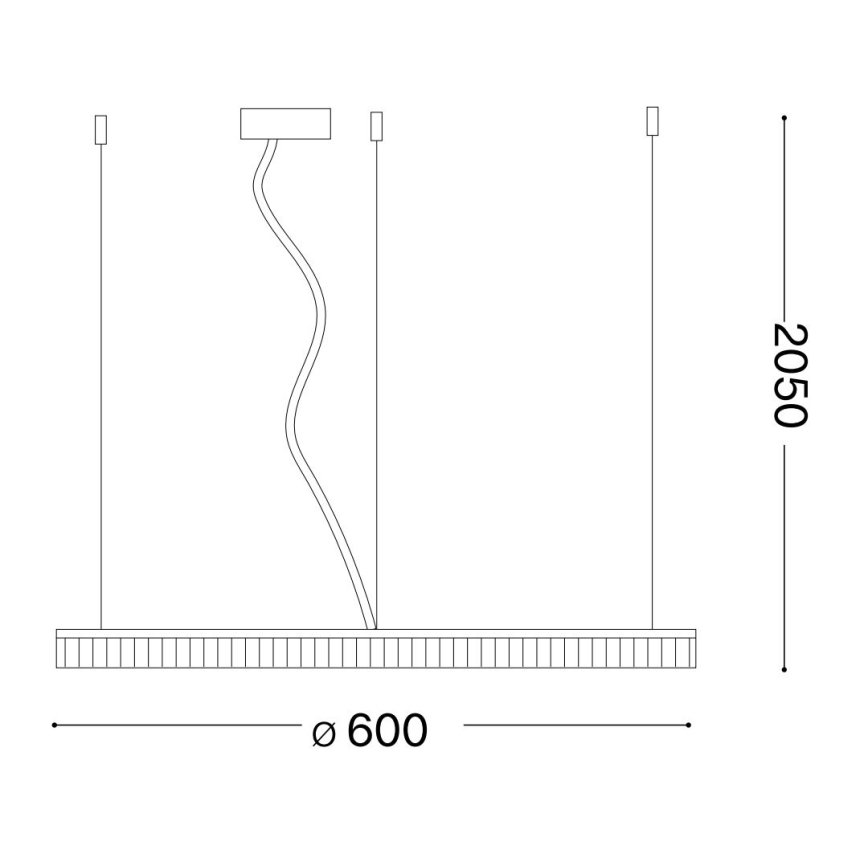 Ideal Lux - LED-kattokruunu johdossa CROWN LED/30W/230V 3000K halkaisija 60 cm CRI 90 messinki