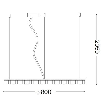 Ideal Lux - LED-kattokruunu johdossa CROWN LED/42W/230V 3000K halkaisija 80 cm CRI 90 messinki