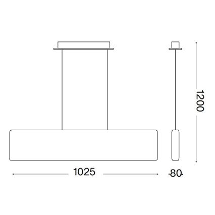 Ideal Lux - LED-kattokruunu johdossa DESK LED/32W/230V 102,5 cm CRI 90 valkoinen
