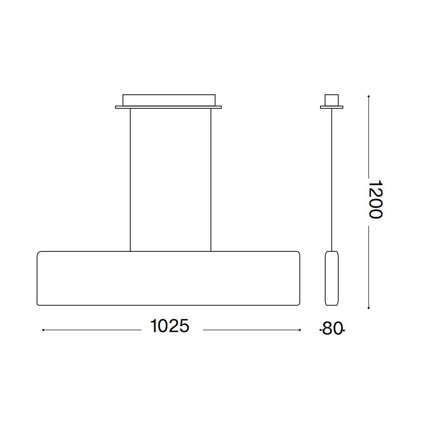 Ideal Lux - LED-kattokruunu johdossa DESK LED/32W/230V 102,5 cm CRI 90 valkoinen