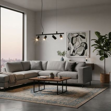 Ideal Lux - LED-kattokruunu johdossa DYNAMITE 4xGU10/7W/230V CRI 90 musta