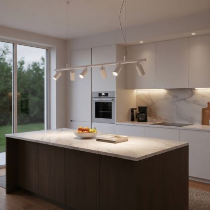 Ideal Lux - LED-kattokruunu johdossa DYNAMITE 6xGU10/7W/230V CRI 90 valkoinen