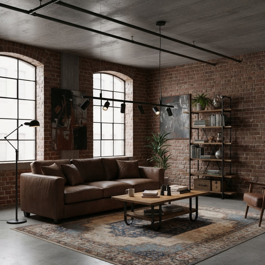 Ideal Lux - LED-kattokruunu johdossa DYNAMITE 6xGU10/7W/230V CRI 90 musta