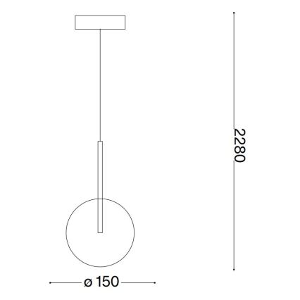 Ideal Lux - LED-kattokruunu johdossa EQUINOXE 1xG4/2W/230V halkaisija 15 cm messinki/läpinäkyvä