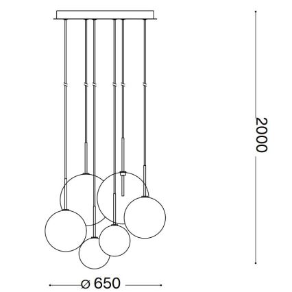 Ideal Lux - LED-kattokruunu johdossa EQUINOXE 6xG4/2W/230V halkaisija 65 cm kiiltävä kromi/läpinäkyvä