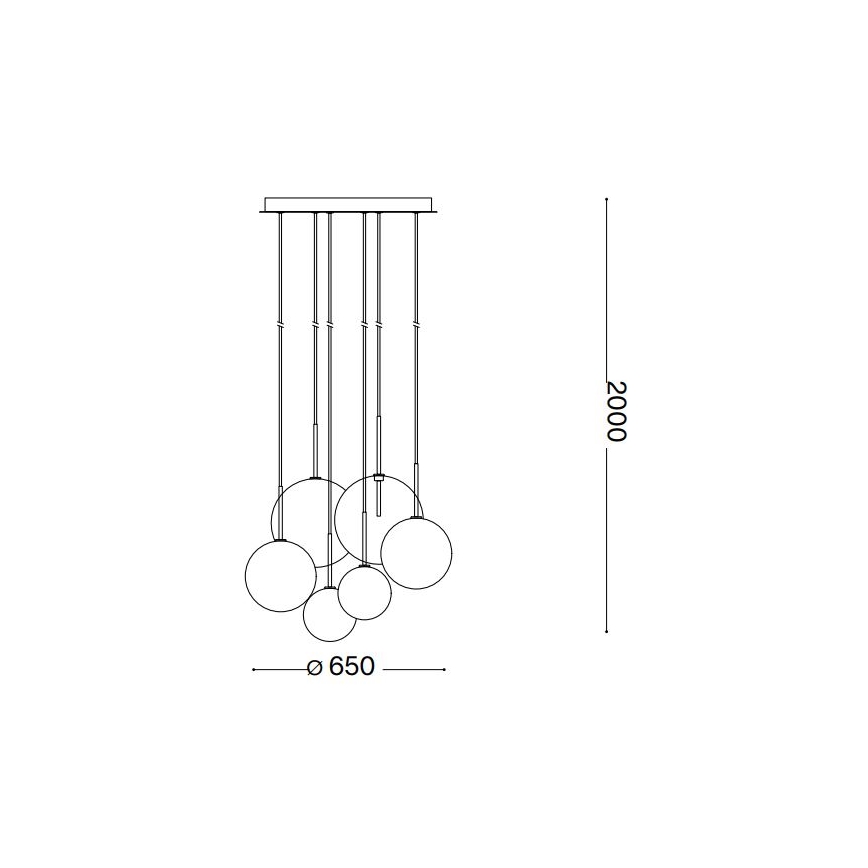 Ideal Lux - LED-kattokruunu johdossa EQUINOXE 6xG4/2W/230V halkaisija 65 cm kiiltävä kromi/savuinen