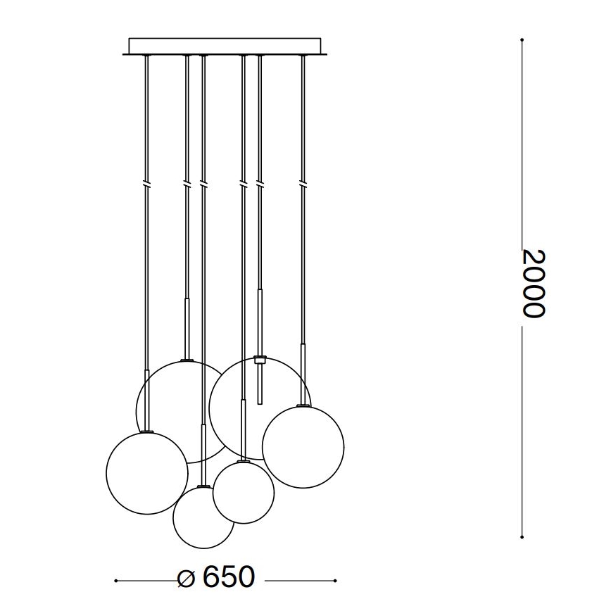 Ideal Lux - LED-kattokruunu johdossa EQUINOXE 6xG4/2W/230V halkaisija 65 cm messinki/läpinäkyvä