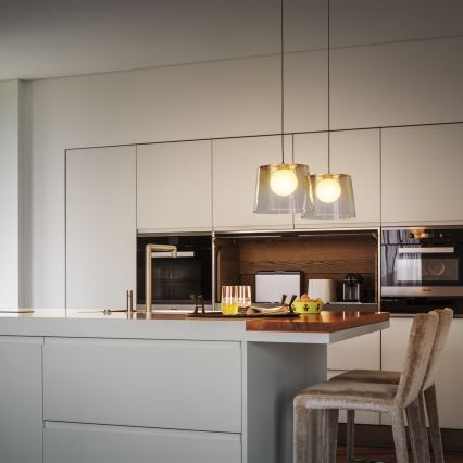 Ideal Lux - LED-kattokruunu johdossa FADE 1xG9/3W/230V halkaisija 27,3 cm kulta/savuinen