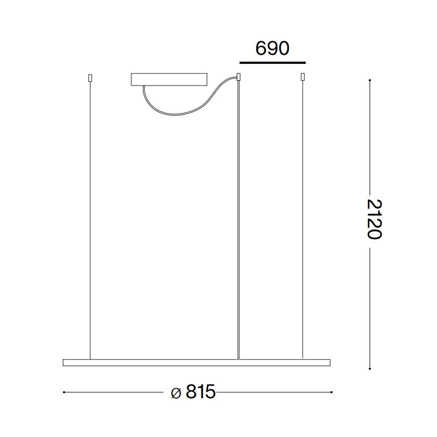 Ideal Lux - LED-kattokruunu johdossa HULAHOOP LED/39W/230V 3000K halkaisija 81,5 cm CRI 90 valkoinen