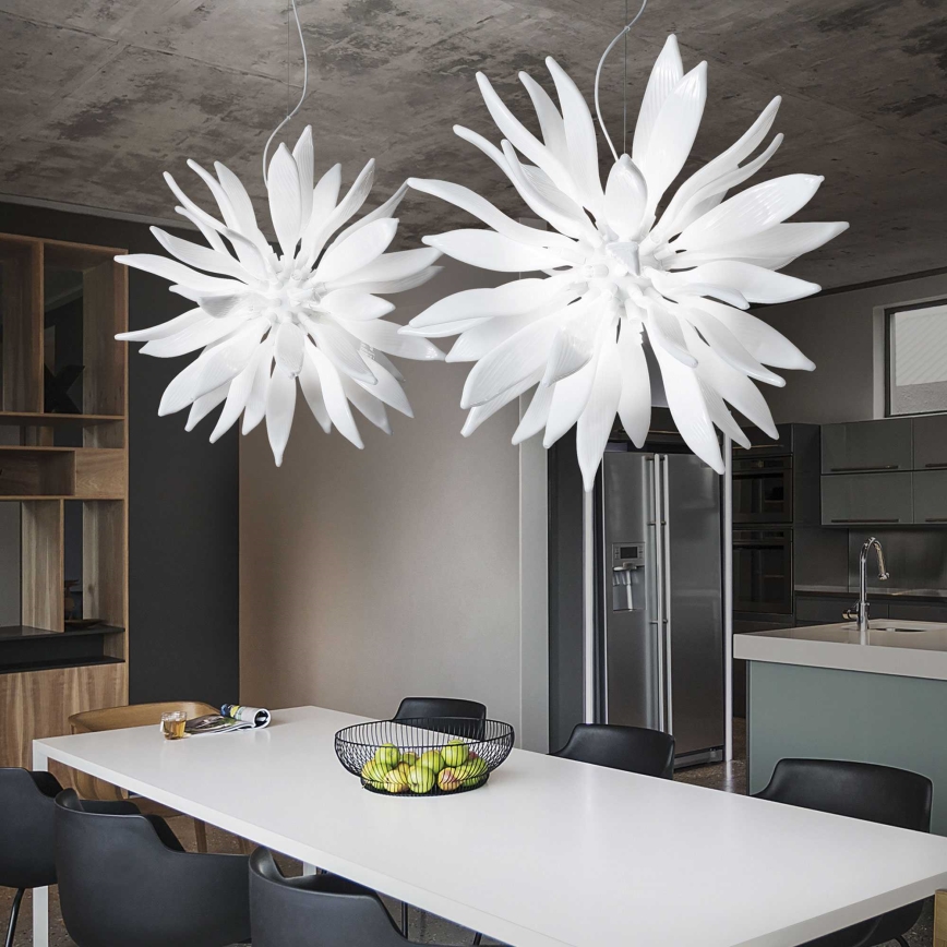 Ideal Lux - LED-kattokruunu johdossa LEAVES 12xG9/3W/230V halkaisija 80 cm valkoinen