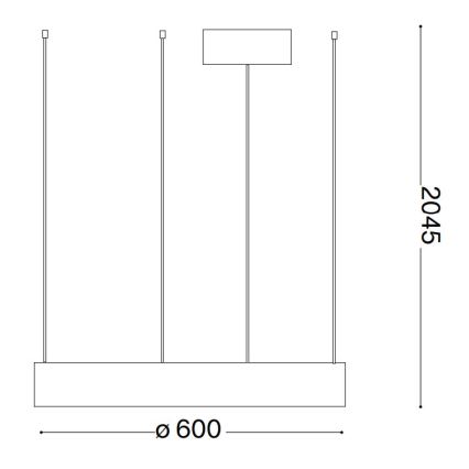 Ideal Lux - LED-kattokruunu johdossa ORACLE LED/33W/230V 3000K halkaisija 60 cm CRI 90 musta