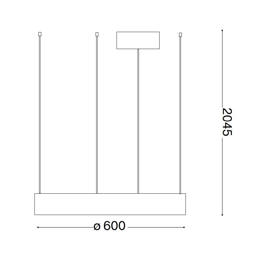 Ideal Lux - LED-kattokruunu johdossa ORACLE LED/33W/230V 3000K halkaisija 60 cm CRI 90 musta