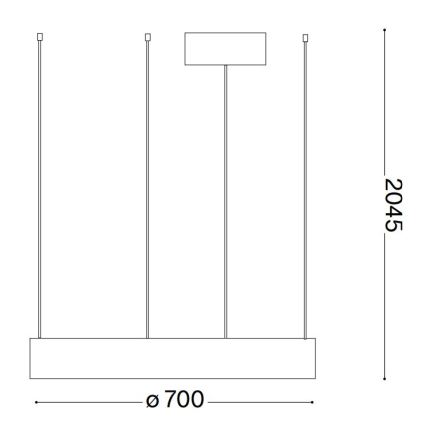 Ideal Lux - LED-kattokruunu johdossa ORACLE LED/35W/230V 3000K halkaisija 70 cm CRI 90 valkoinen