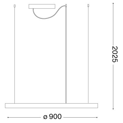 Ideal Lux - LED-kattokruunu johdossa ORACLE LED/55W/230V 3000K halkaisija 90 cm valkoinen