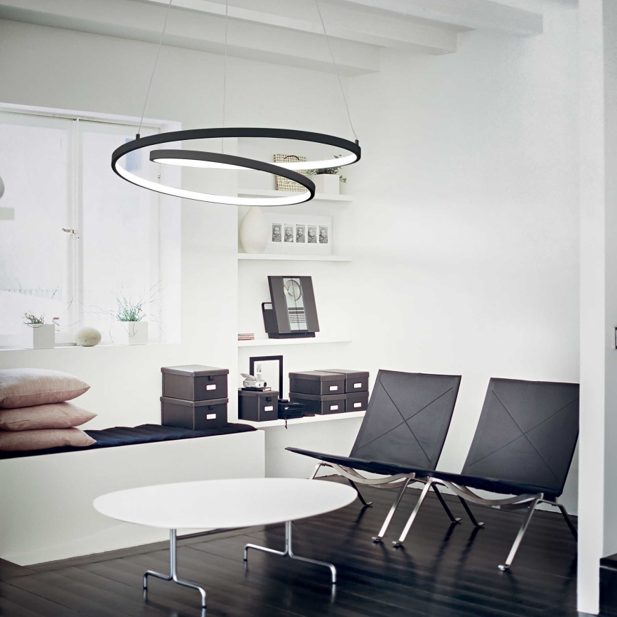 Ideal Lux - LED-kattokruunu johdossa OZ LED/52W/230V halkaisija 80 cm CRI 90 musta