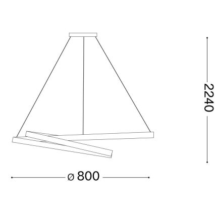 Ideal Lux - LED-kattokruunu johdossa OZ LED/52W/230V halkaisija 80 cm CRI 90 musta