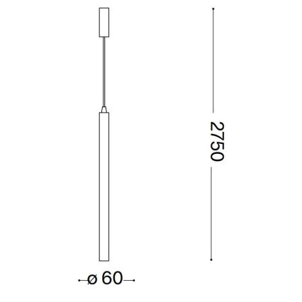 Ideal Lux - LED-kattokruunu johdossa ULTRATHIN LED/11,5W/230V CRI 90 musta