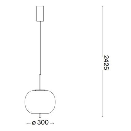 Ideal Lux - LED-kattokruunu johdossa UMILE LED/20W/230V halkaisija 30 cm CRI 90 messinki/valkoinen