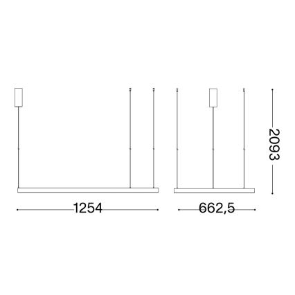 Ideal Lux - LED-kattokruunu johdossa WAVES LED/45W/230V CRI 90 messinki