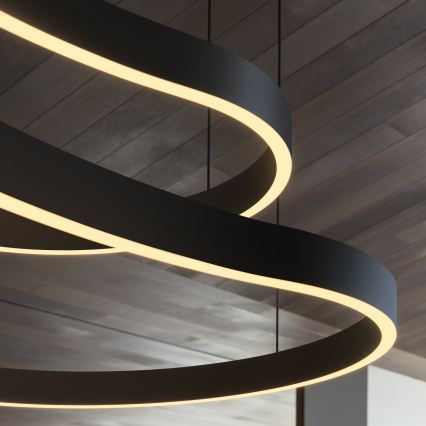 Ideal Lux - LED-kattokruunu johdossa WAVES LED/45W/230V CRI 90 musta