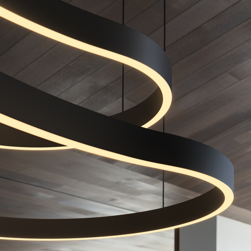 Ideal Lux - LED-kattokruunu johdossa WAVES LED/45W/230V CRI 90 musta