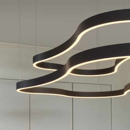 Ideal Lux - LED-kattokruunu johdossa WAVES LED/54W/230V CRI 90 musta
