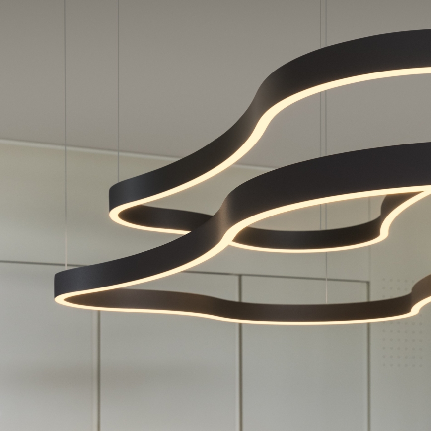 Ideal Lux - LED-kattokruunu johdossa WAVES LED/54W/230V CRI 90 musta