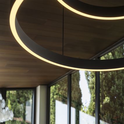 Ideal Lux - LED-kattokruunu johdossa WAVES LED/54W/230V CRI 90 musta