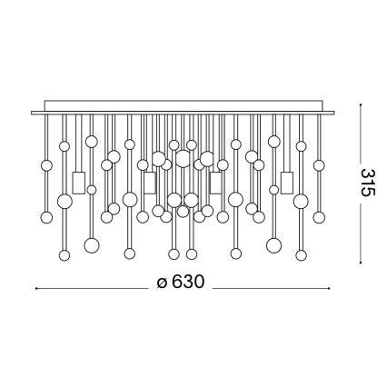 Ideal Lux - LED-kattovalaisin 12xG9/3W/230V halkaisija 63 cm kiiltävä kromi
