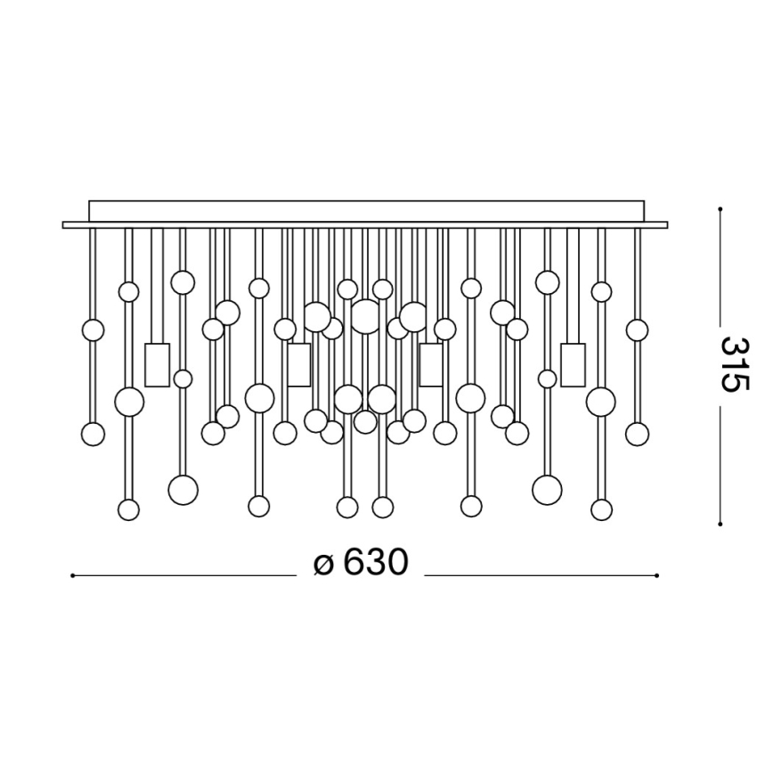 Ideal Lux - LED-kattovalaisin 12xG9/3W/230V halkaisija 63 cm kiiltävä kromi