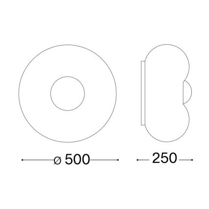 Ideal Lux - LED-kattovalaisin ARIZONA 5xGX53/9W/230V halkaisija 50 cm valkoinen