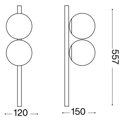 Ideal Lux - LED-kattovalaisin BINOMIO 2xG9/3W/230V valkoinen