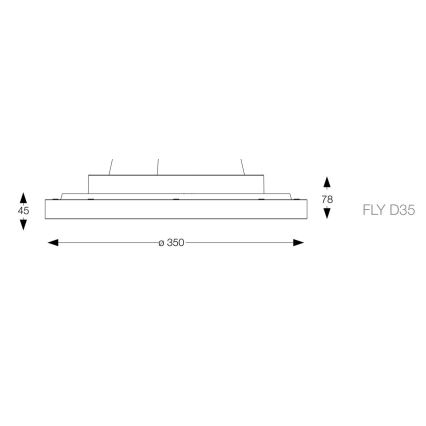 Ideal Lux - LED-kattovalaisin FLY LED/18W/230V 2700K halkaisija 35 cm CRI 90 IP40 valkoinen