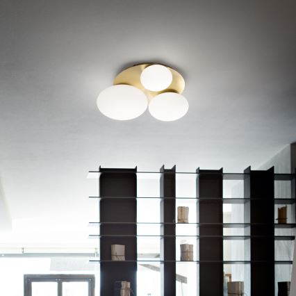 Ideal Lux - LED-kattovalaisin NINFEA 3xGX53/9W/230V kulta