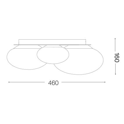 Ideal Lux - LED-kattovalaisin NINFEA 3xGX53/9W/230V kulta