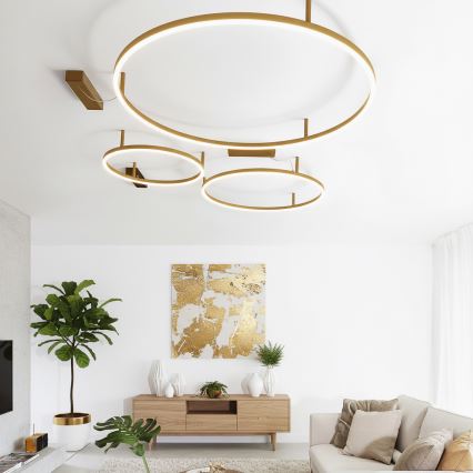 Ideal Lux - LED-kattovalaisin ORACLE SLIM LED/29W/230V 3000K CRI 90 Ø 50 cm kultainen