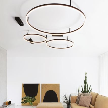 Ideal Lux - LED-kattovalaisin ORACLE SLIM LED/37W/230V 2700K CRI 90 Ø 70 cm musta