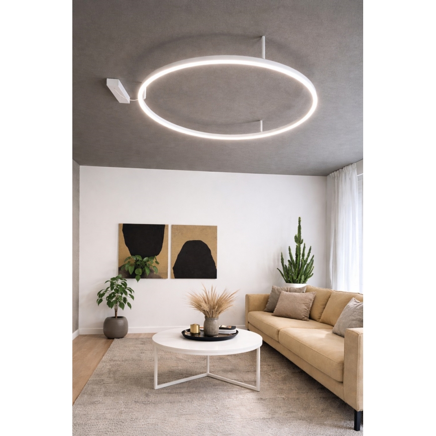 Ideal Lux - LED-kattovalaisin ORACLE SLIM LED/53W/230V 3000K CRI 90 halkaisija 90 cm valkoinen