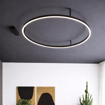 Ideal Lux - LED-kattovalaisin ORACLE SLIM LED/53W/230V 4000K CRI 90 halkaisija 90 cm musta