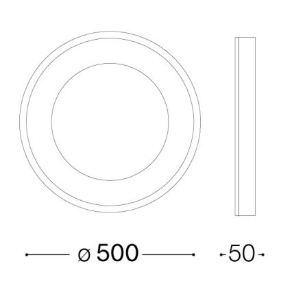 Ideal Lux - LED-kattovalaisin PLANET LED/25W/230V CRI 90 halkaisija 50 cm messinki