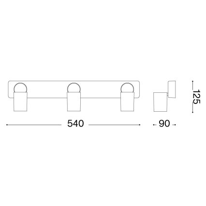 Ideal Lux - LED-kohdevalaisin RUDY 3xGU10/7W/230V CRI 90 musta