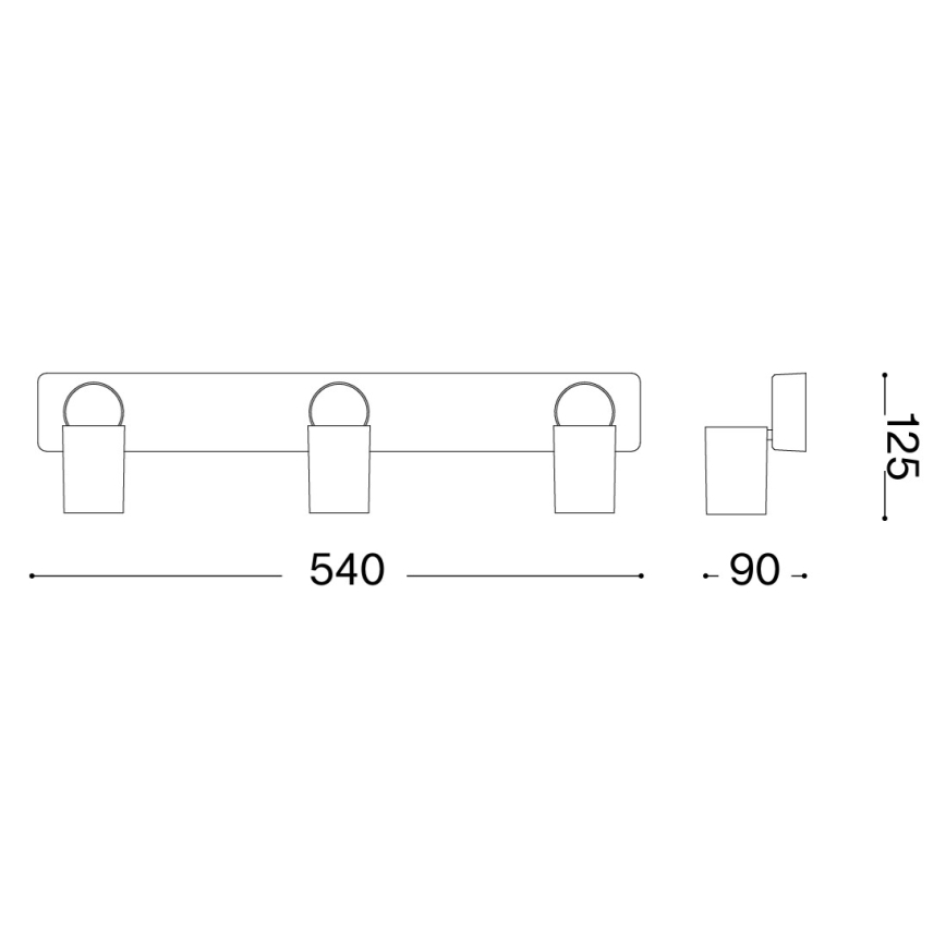 Ideal Lux - LED-kohdevalaisin RUDY 3xGU10/7W/230V CRI 90 musta