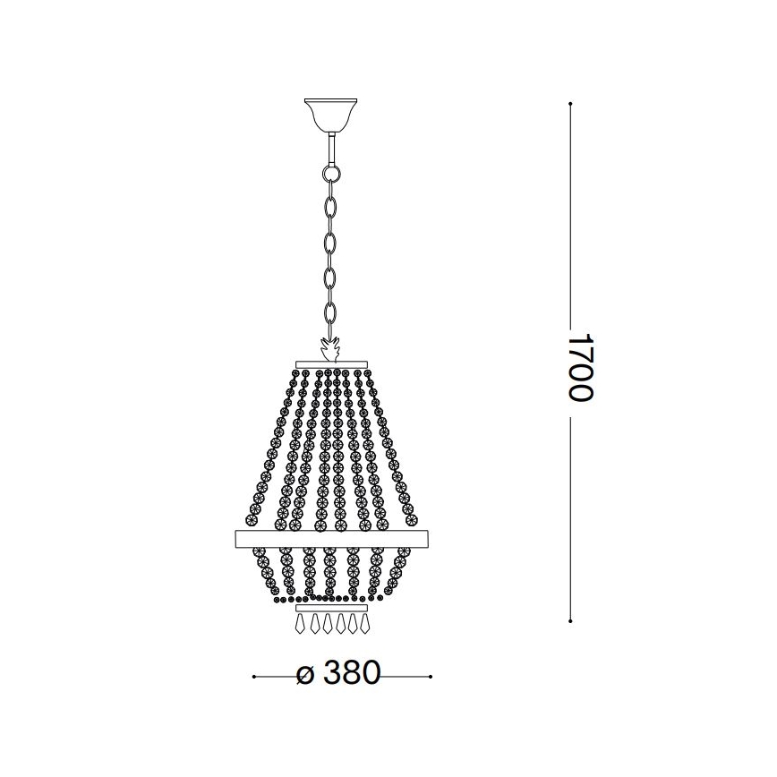 Ideal Lux - LED Kristalli-ketjukattokruunu CAESAR 6xG9/3W/230V halkaisija 38 cm kulta