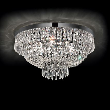 Ideal Lux - LED-kristallikattovalaisin CAESAR 6xG9/3W/230V halkaisija 51 cm kiiltävä kromi